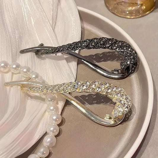 Imported Geometric Shape Rhinestone Hair Clip | Non-Slip Strong Hold Grip |